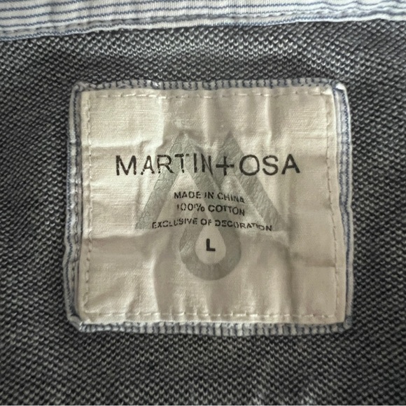Martin + OSA Gray Polo Men’s Size Large 100% Cotton in Excellent Condition - Picture 4 of 5